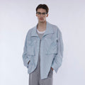 ASSEEN Rose Embroidered Pocket Linen-Blended Overshirt