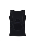TUIMU Back Cut-Out Ribbed Tank Top Black