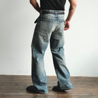 NEIGBORL Washed Distressed Flared Jeans
