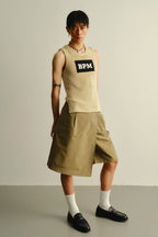 KADAKADA Asymmetrical Overlay Pleated Shorts