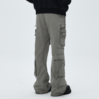 CATSSTAC Washed Multi-Pocket Utility Straight-Leg Jeans
