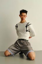 KADAKADA Scalloped Layered Hem Pleated Shorts