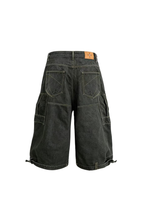 STEEPC Multi-Pocket Raw Denim Shorts