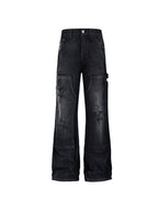 CATSSTAC Distressed Double-Knee Carpenter Straight-Leg Jeans Black