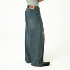 CLP Retro Washed Distressed Rivet Jeans