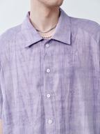 GRAINMUSTARD Crinkled Linen-Cotton Half Shirt