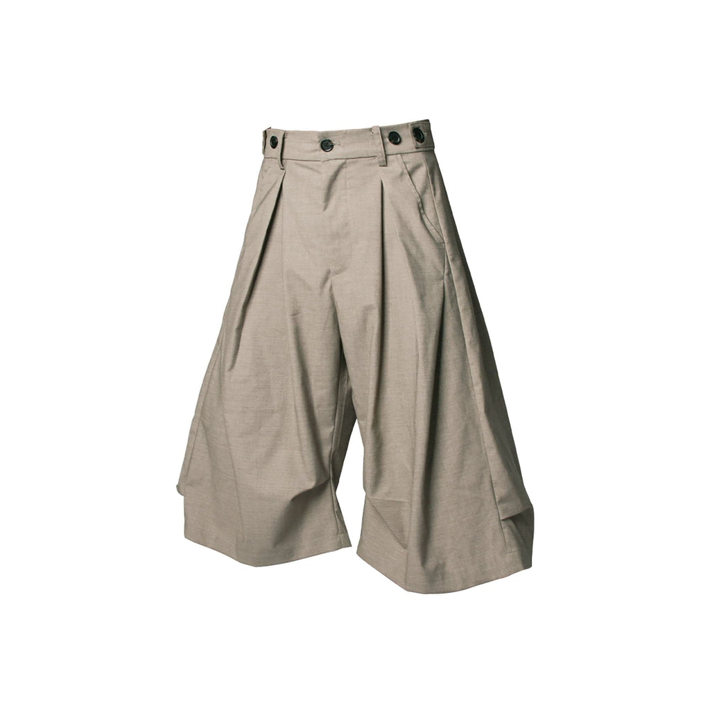 RELABEL Pleated Drape Wide-Leg Shorts