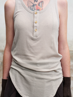 ILNya Nieternite Nifutur Deconstructed Graphic Knit Tank Top Gray