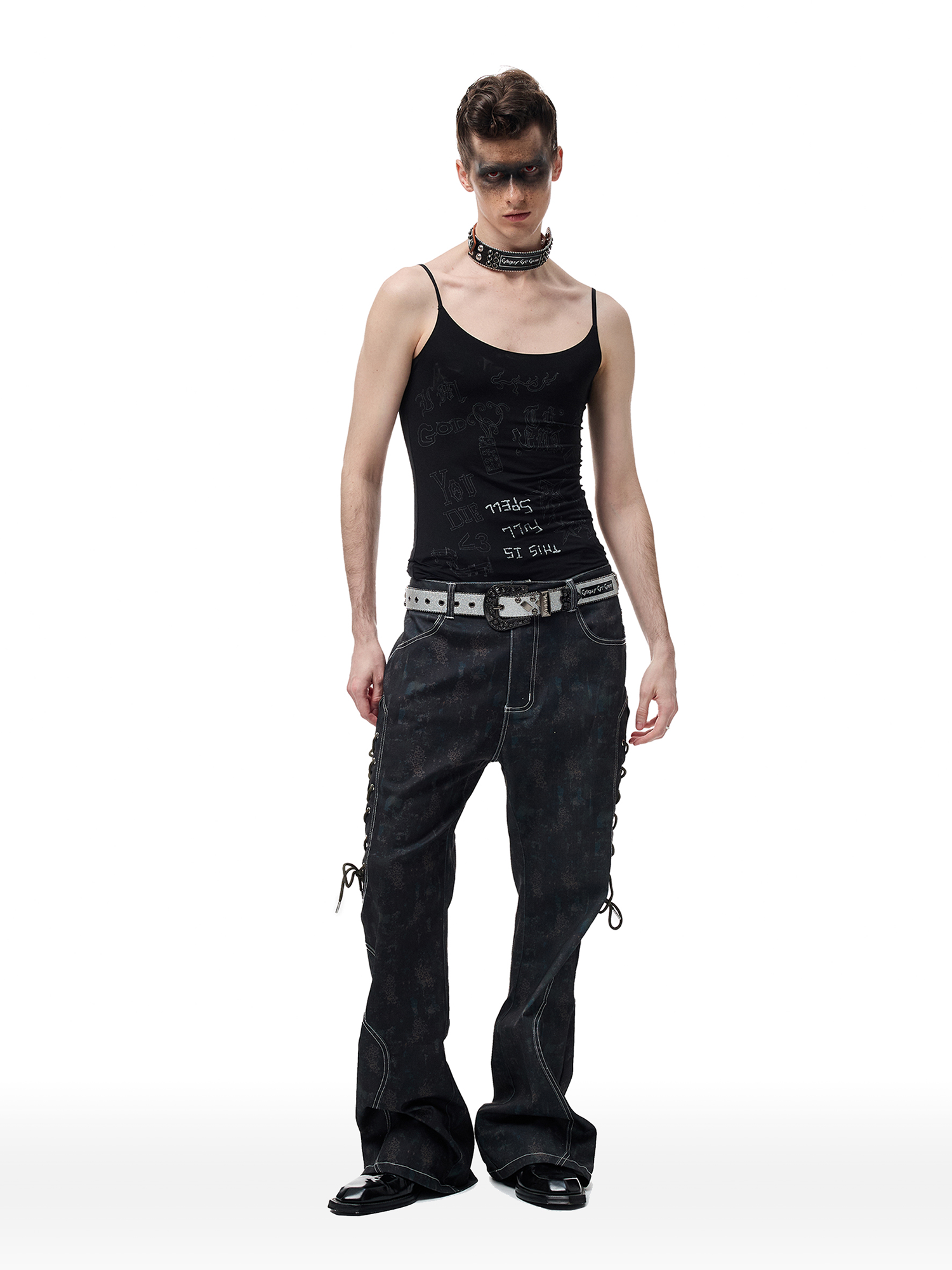 CYCYCY Wasteland Leopard Drawcord Flared Jeans