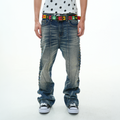 VINKID Deconstructed Side-Studded Washed Jeans