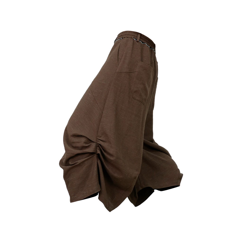 RELABEL Tencel-Acetate Ruched Oversized Shorts