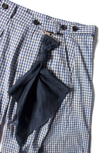 RELABEL Detachable Scarf Grid Pleated Pants