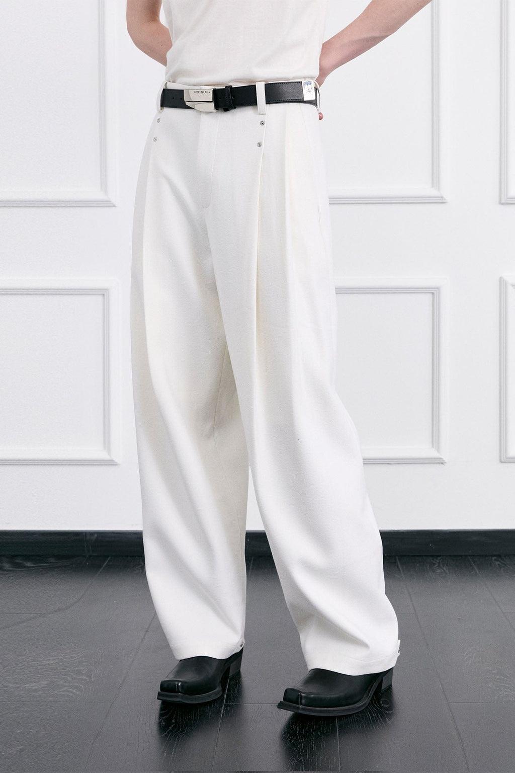 FACEONLAB Essential Wool-Blend Pleated Trousers