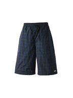 PMW Retro Plaid Drawstring Wide-Leg Shorts