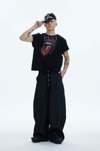 DND4DES Punk Fanged Lips Distressed Tee
