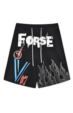 VENTUREK Graffiti Flame Graphic Drawstring Shorts