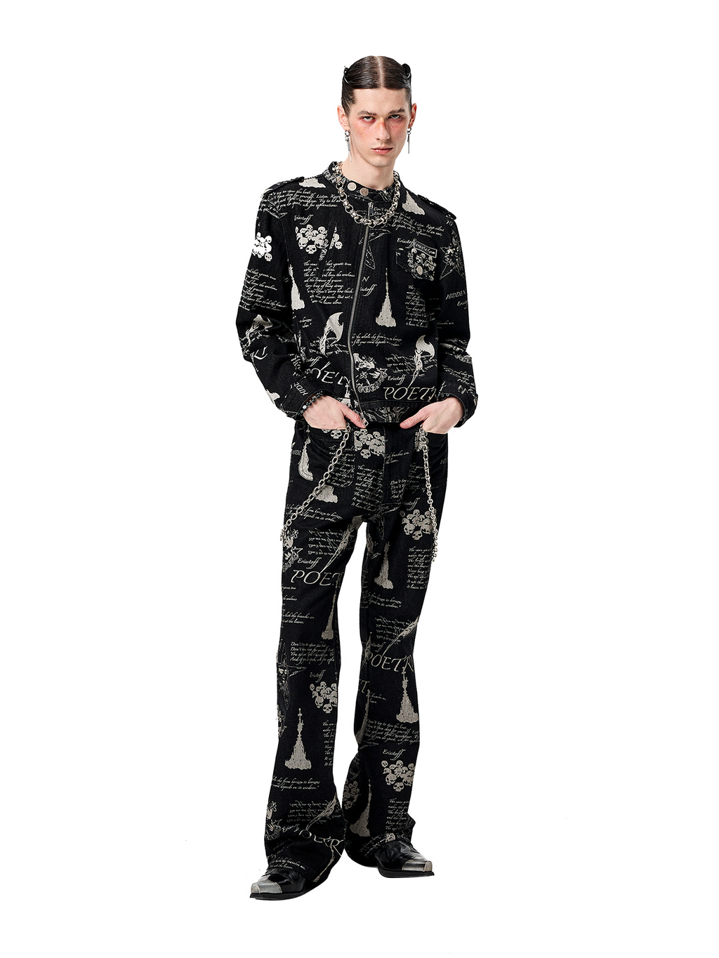 CYCYCY Punk Washed Graffiti Jeans
