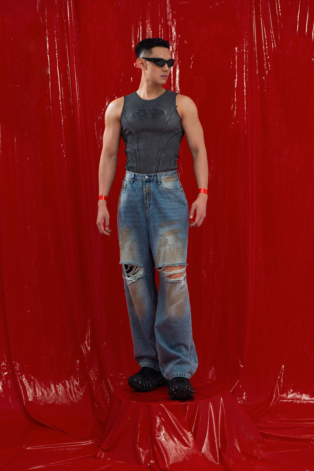CLP Distressed Ripped Brushed Jeans