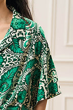 EPIC POETRY Paisley Prints Cuban Half Shirt