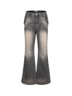ERISSTOFF Washed Detachable Flared Jeans Gray