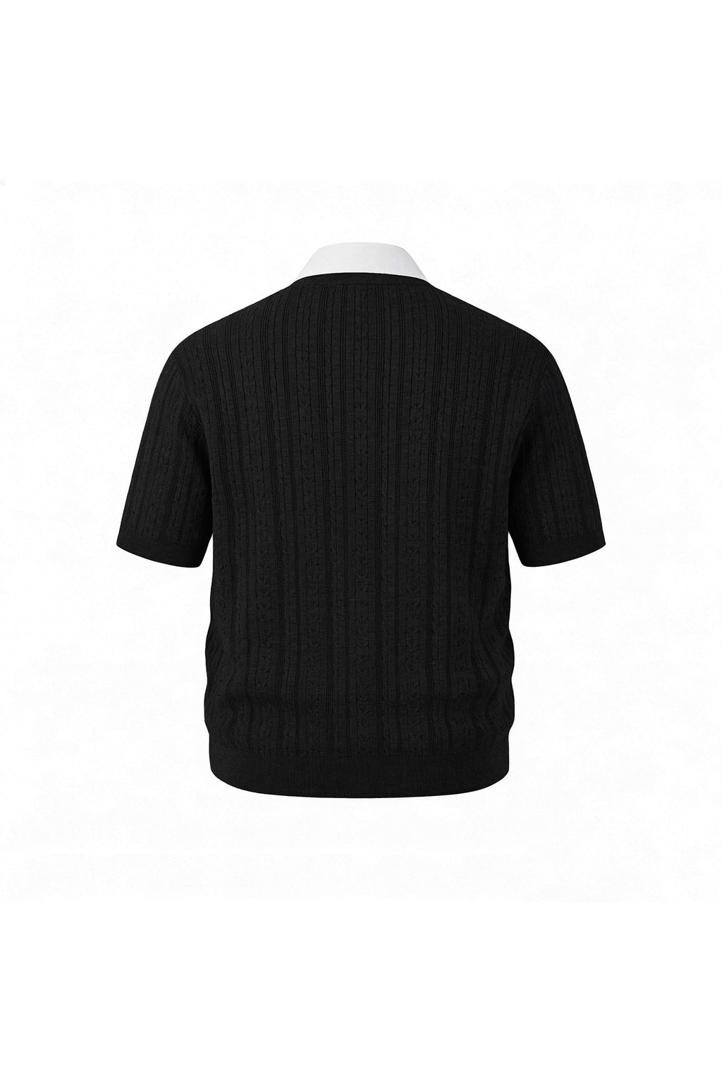 KREATE Faux Layered Cable-Knit Half Shirt