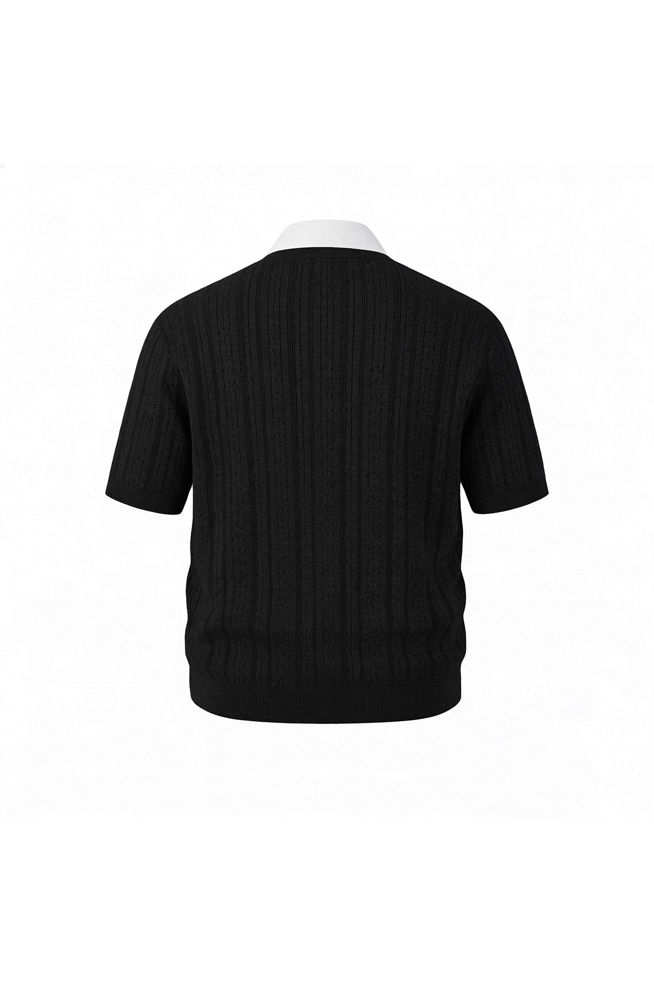KREATE Faux Layered Cable-Knit Half Shirt