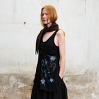 ILNya Nieternite Nifutur Deconstructed Graphic Knit Tank Top Black