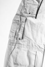 RELABEL Multi-Pocket Detachable Scarf Distressed Cargo Gray