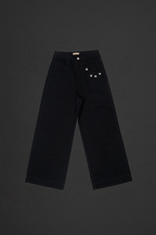 NIANJIUYIKOUER Embroidered Wide-Leg Twill Pants