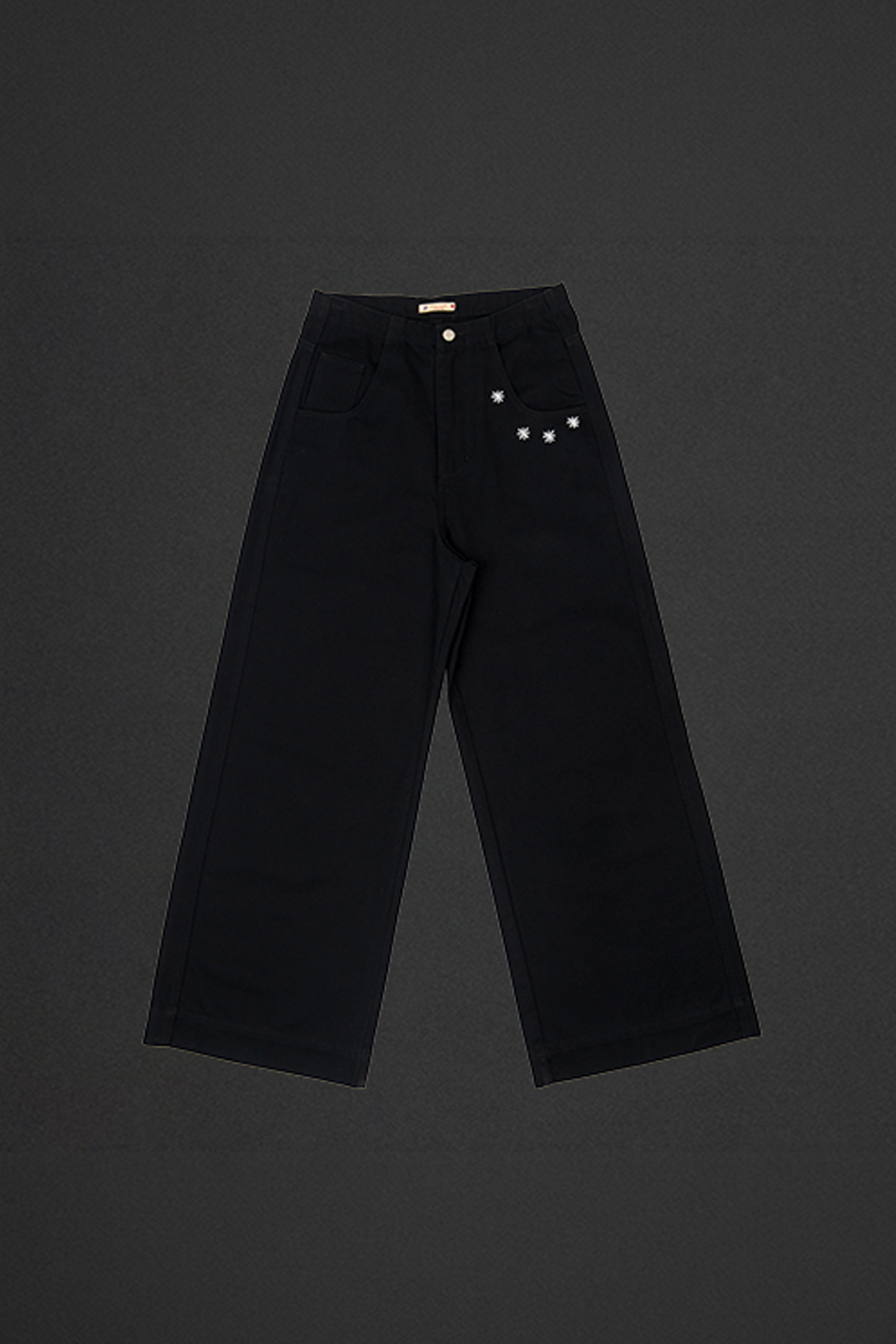NIANJIUYIKOUER Embroidered Wide-Leg Twill Pants