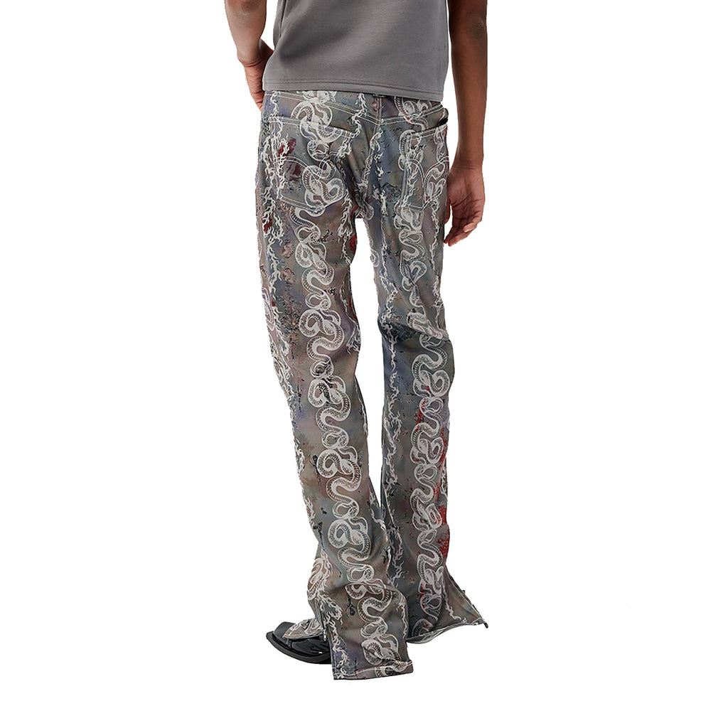 CYCYCY Serpentine Graphic Flared Jeans