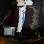 VENTUREK Distressed Washed Zippered Studded Slim Jeans