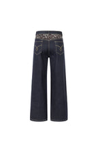 OKAYTHXBYE Floral Paneled Waist Raw Jeans