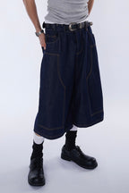 ASSEEN Double-Knee Raw Denim Shorts