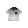 ESAIAS Studded Washed Dotted Stripe Half Shirt