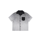 ESAIAS Studded Washed Dotted Stripe Half Shirt