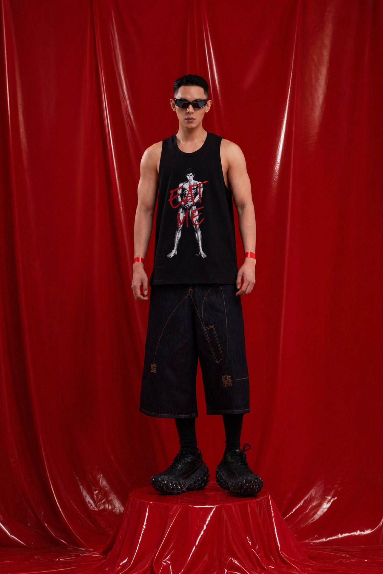 CLP Retro Contrast Stitch Straight-Leg Jorts