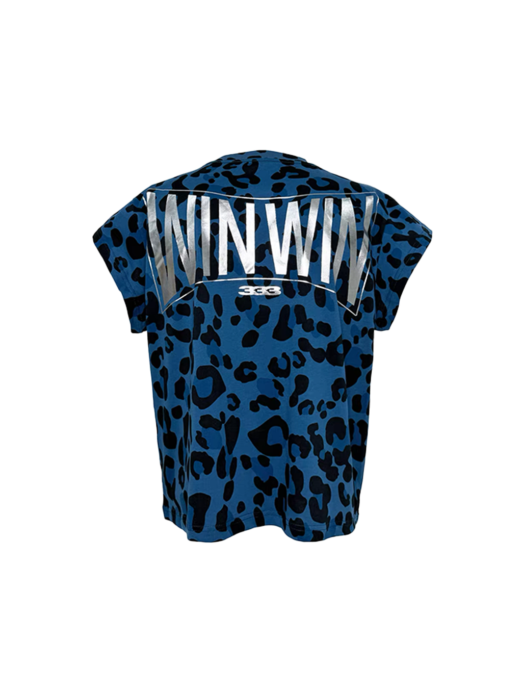 PCCVISION Contrast Leopard Crackled Foil Graphic T-Shirt