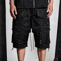 SSIN7 Multi-Pocket Satin Drawstring Shorts