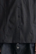 SSIN7 Satin Spliced V-Neck Half Shirt