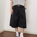 ASSEEN Pleated Wide-Leg Bermuda Shorts
