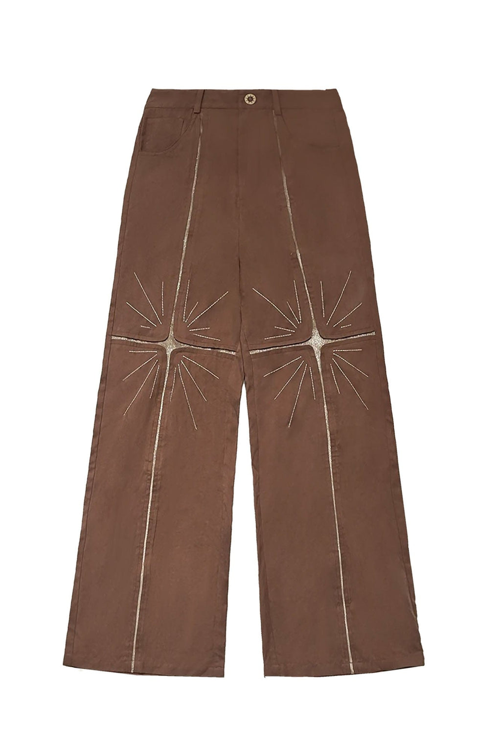 OIPWORD Middle Radiant Star Panel Wide-Leg Pants