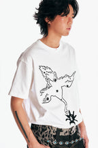 1997 POSTOFFICE Crane With A Blossom Patch T-Shirt