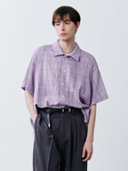 GRAINMUSTARD Crinkled Linen-Cotton Half Shirt