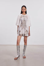 DAMAGE ASIA Skeleton Corset Full-Print T-Shirt