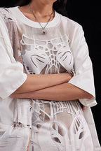 DAMAGE ASIA Skeleton Corset Full-Print T-Shirt