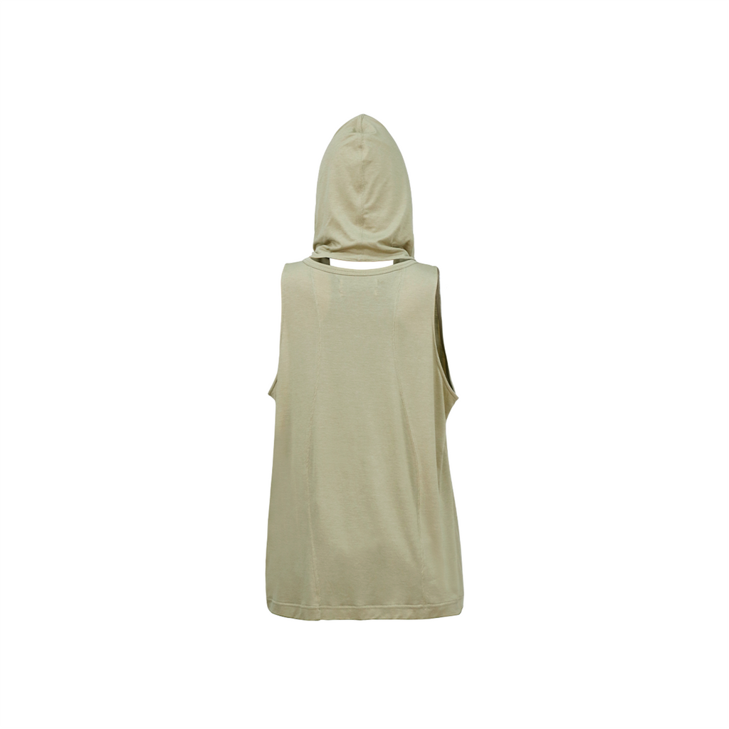 RELABEL Tencel Wool Hooded Ruched Tank Top