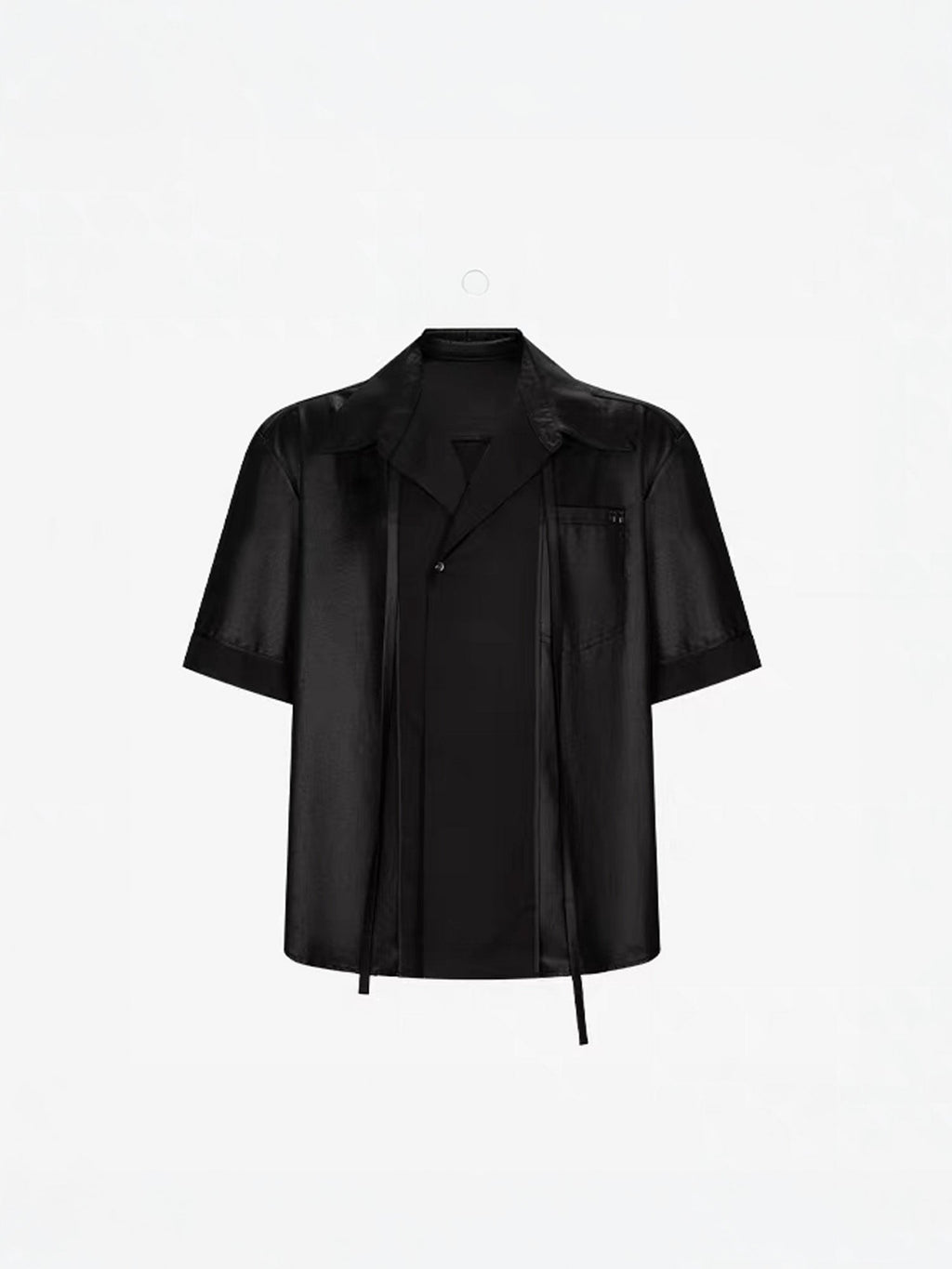 TIWILLTANG Draped Camp-Collar T Shirt
