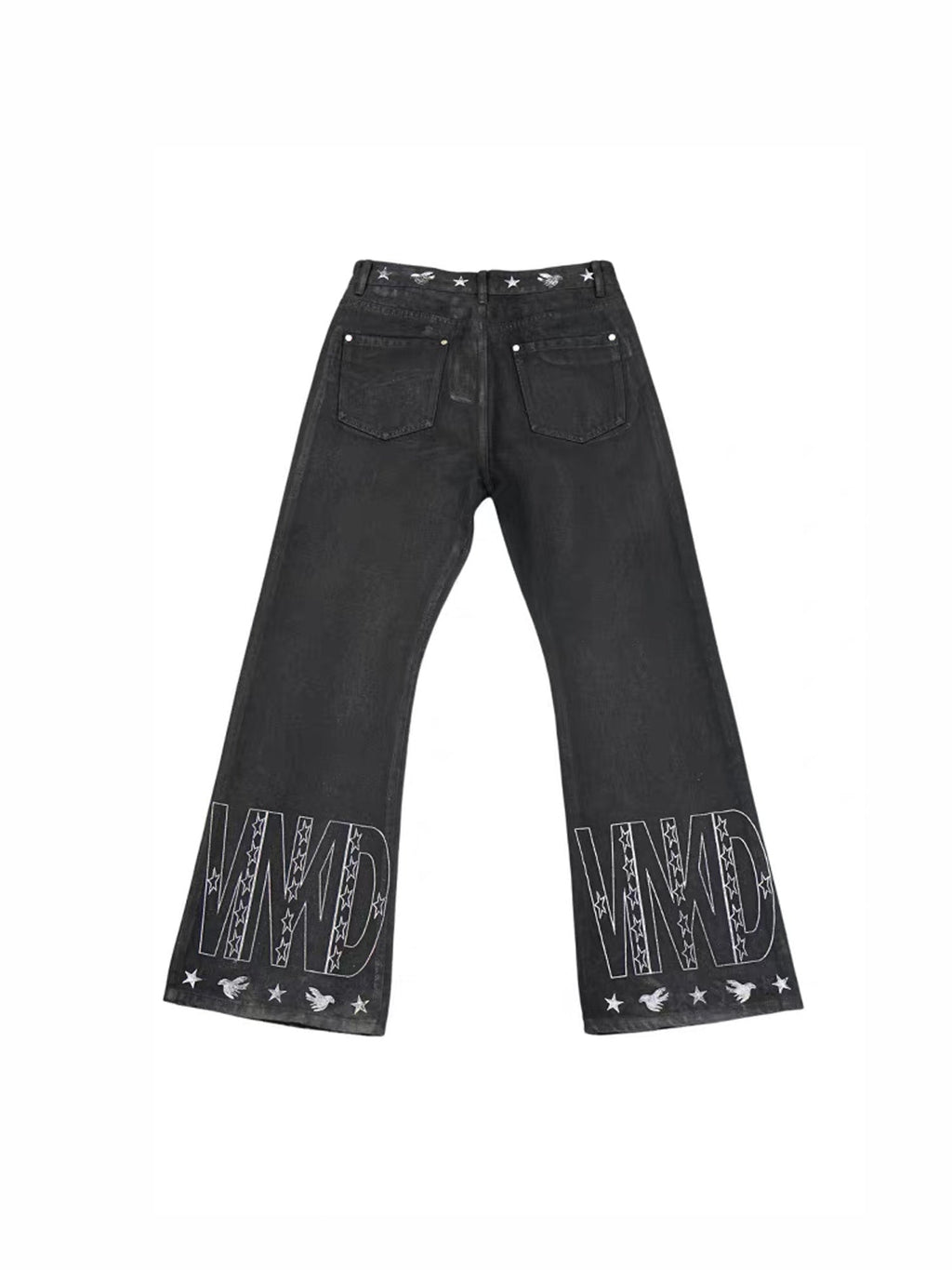 VINKID Star Graphic Crackle Waxed Jeans