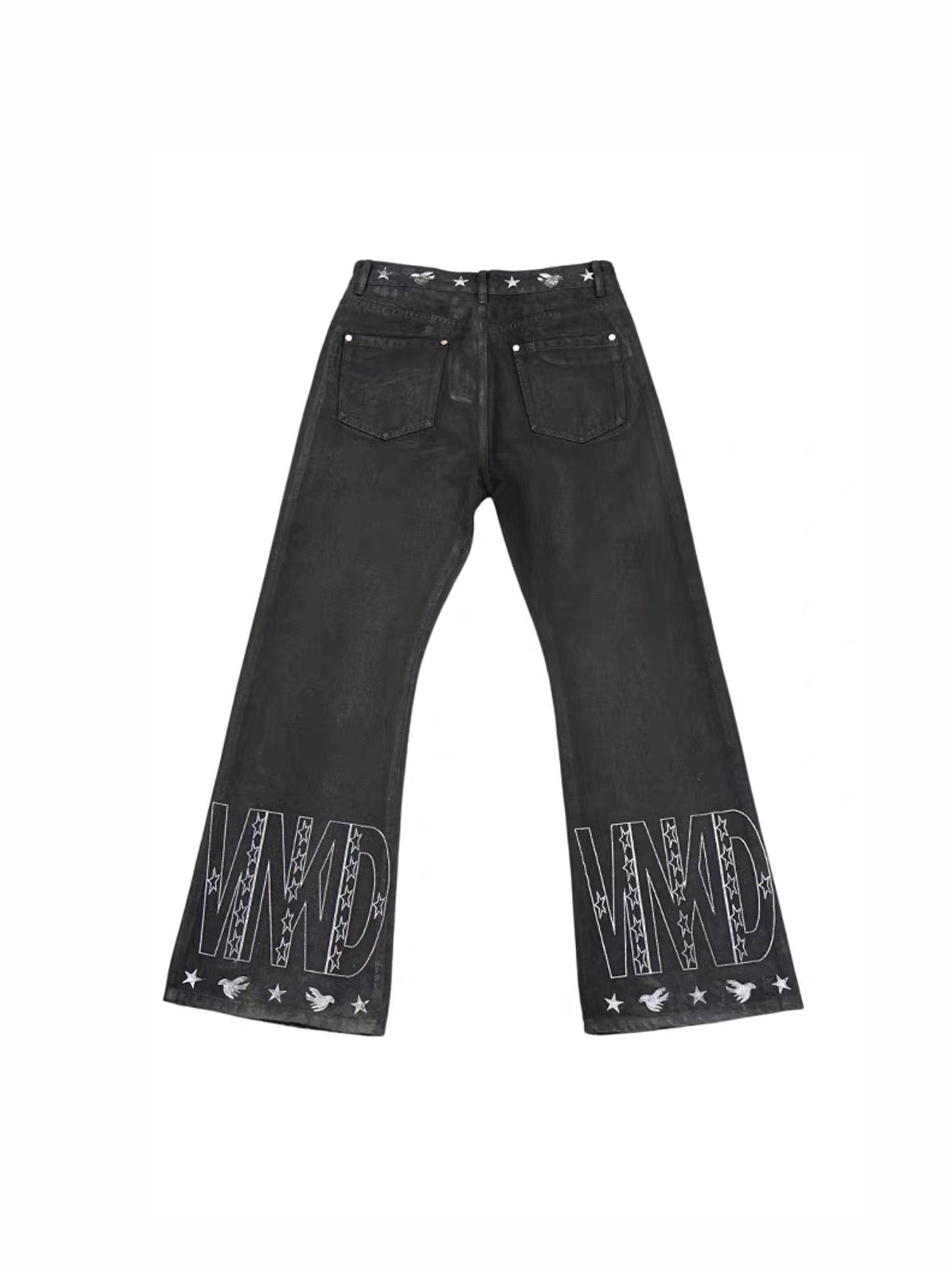 VINKID Star Graphic Crackle Waxed Jeans